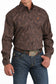 Cinch Men's Classic Fit Brown Paisley Print Button-Down