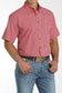 Cinch Men's Medallion Print Short Sleeve Button Down Red Shirt