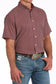 Cinch Short Sleeve Burgundy Medallion Print Western Shirt