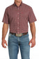 Cinch Short Sleeve Burgundy Medallion Print Western Shirt