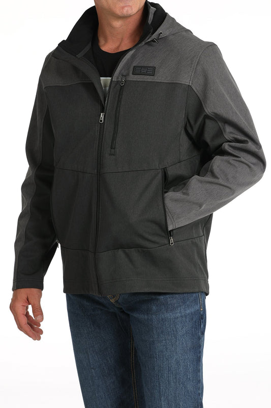 Cinch Hooded Softshell Jacket in Black