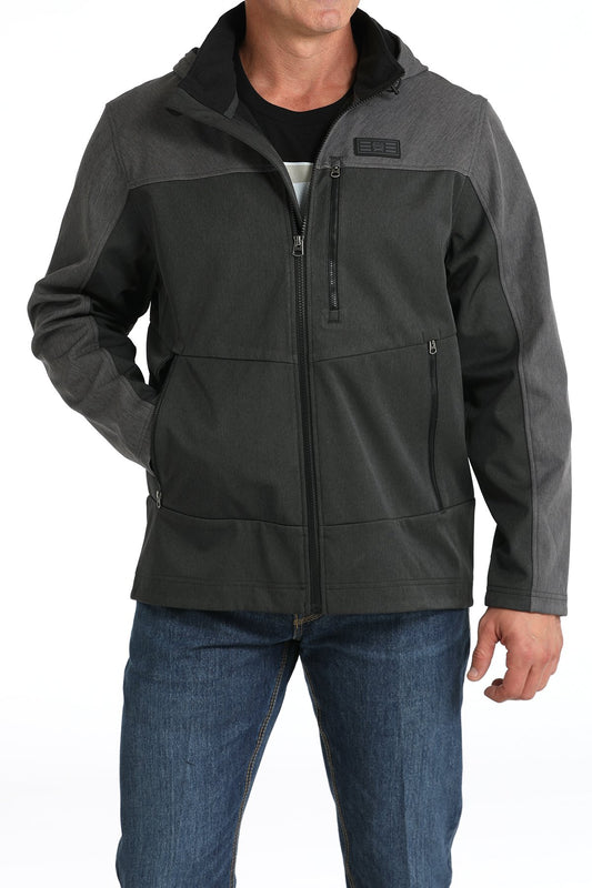 Cinch Hooded Softshell Jacket in Black