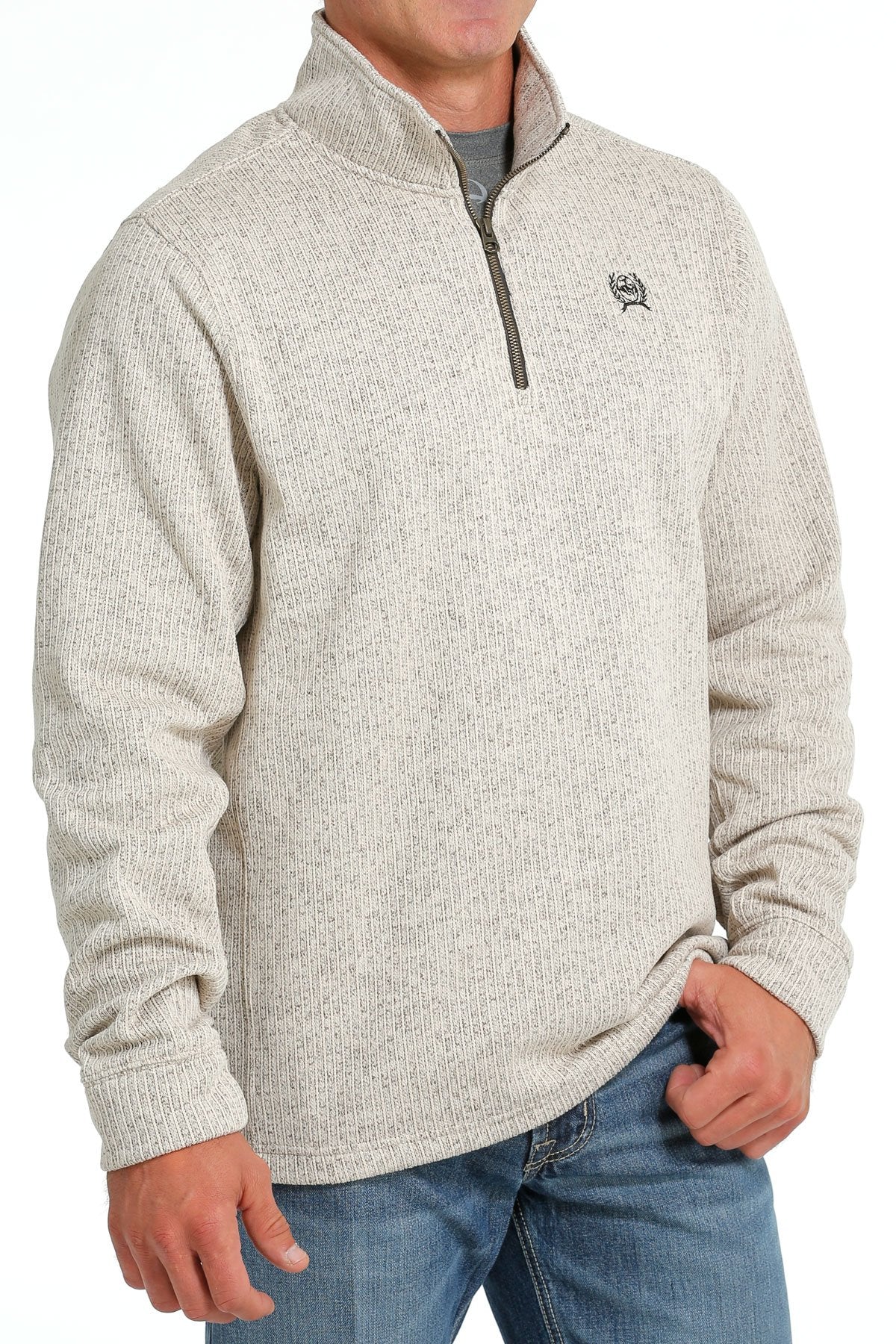 Cinch Men's 1/4-Zip Pullover in Stone