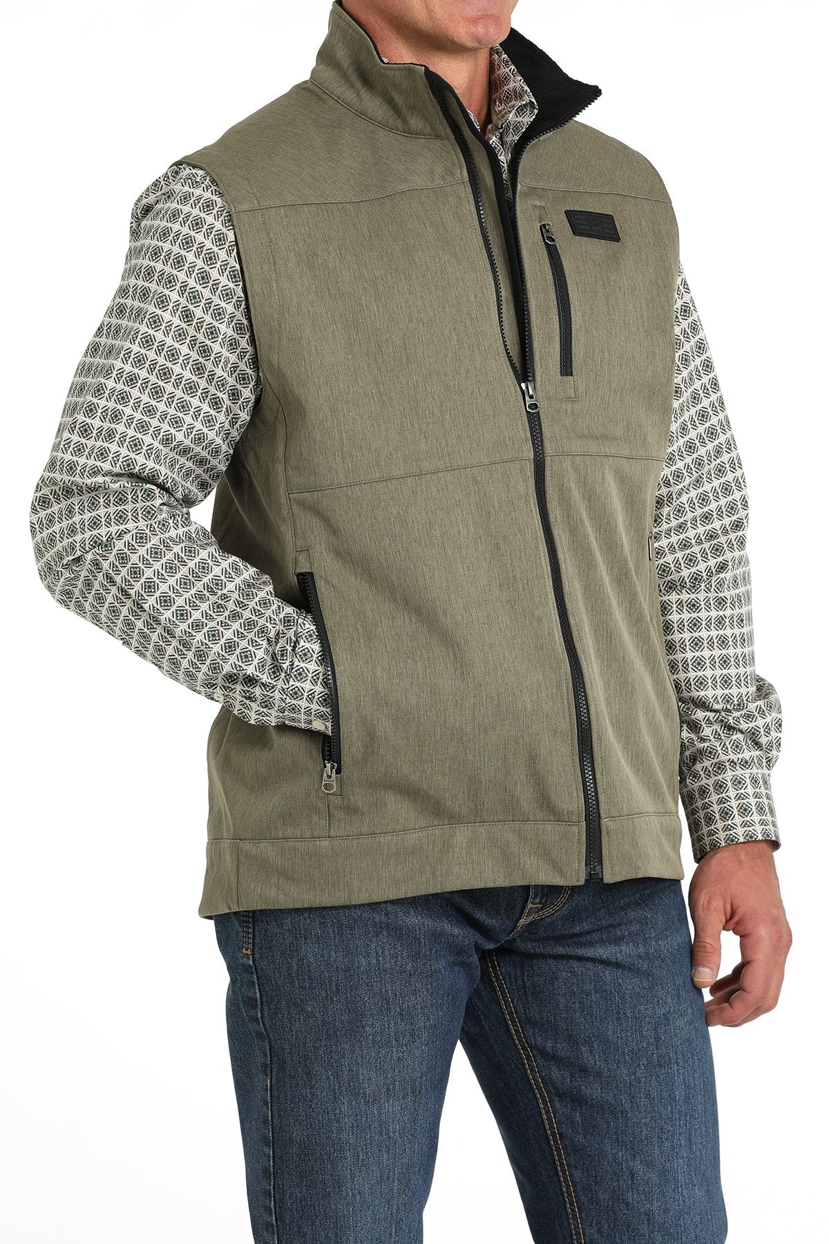 Cinch Men's Olive Softshell Vest