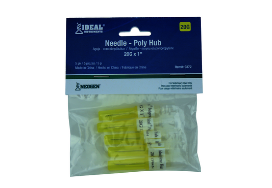 Ideal 20 Gauge 1" Polypropylene Hub Needle-5 Pack
