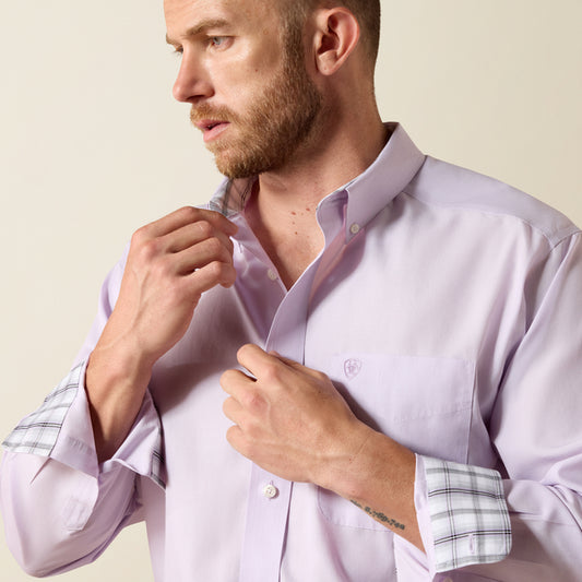 Ariat Wrinkle Free Solid Pinpoint Oxford Classic Fit Shirt in Rhapsody