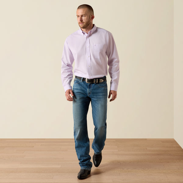 Ariat Wrinkle Free Solid Pinpoint Oxford Classic Fit Shirt in Rhapsody