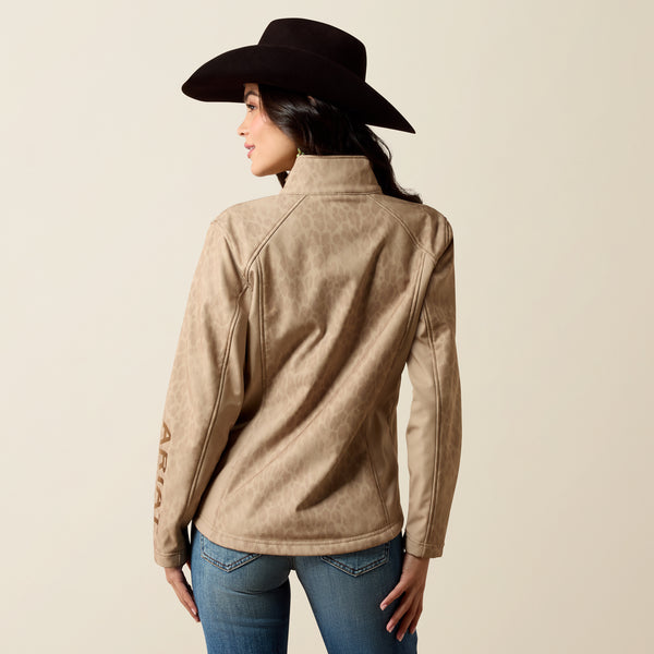 Ariat Logo Softshell Print Jacket in Faded Leopard