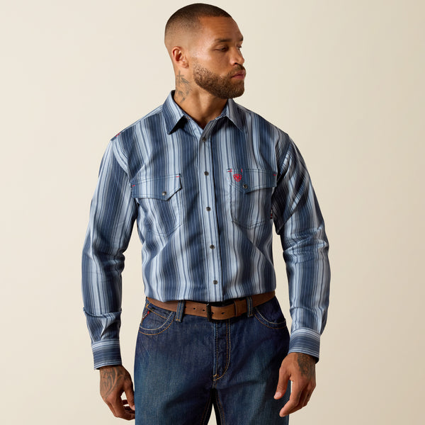 Ariat FR Carlton Snap Work Shirt in Navy