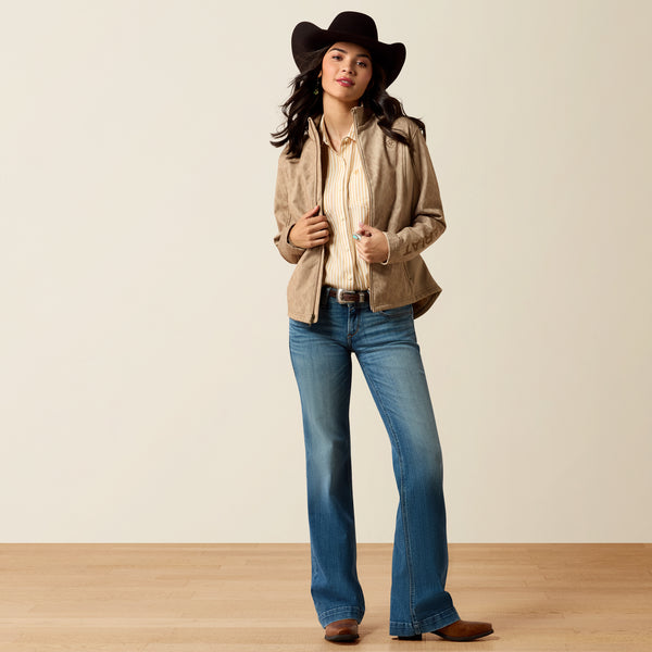 Ariat Logo Softshell Print Jacket in Faded Leopard