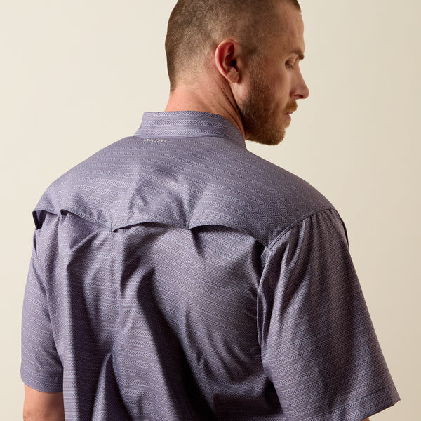 Ariat Printed Western VentTEK Classic Fit Snap Shirt in Dark Denim