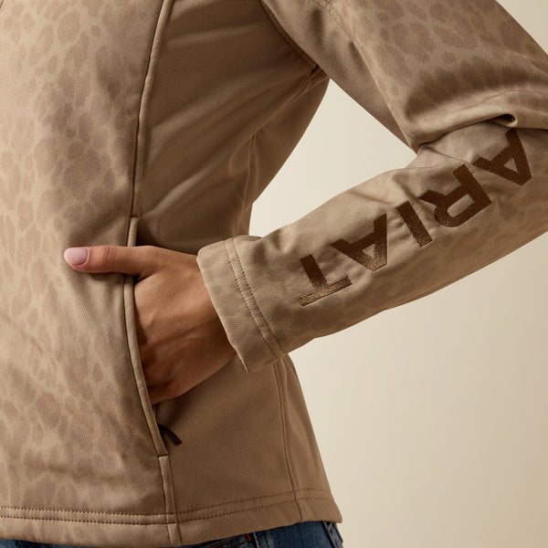 Ariat Logo Softshell Print Jacket in Faded Leopard