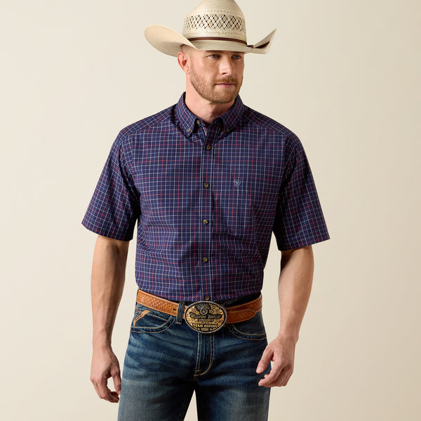 Ariat Pro Series Bernard Classic Fit Shirt in Evening Blue Check