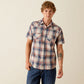 Ariat Retro Haines Fitted Snap Shirt in White Plaid