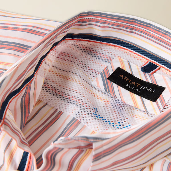 Ariat Pro Series Neil Classic Fit Shirt in Key Largo Blue Stripe