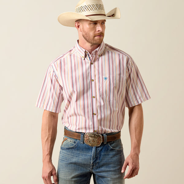 Ariat Pro Series Neil Classic Fit Shirt in Key Largo Blue Stripe