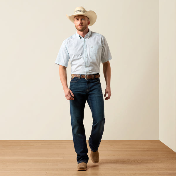 Ariat Wrinkle Free Welsh Classic Fit Shirt in White Multi Geo Print