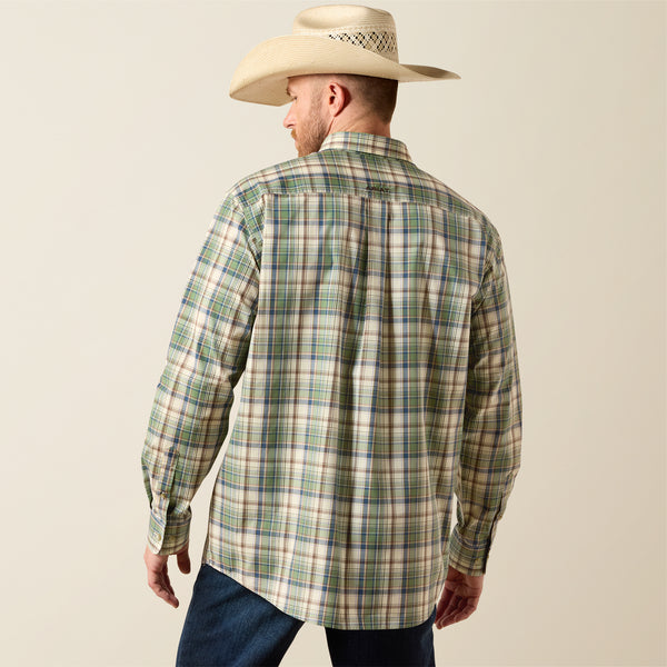 Ariat Pro Series Sebastain Classic Fit Shirt in Bronze Green Plaid