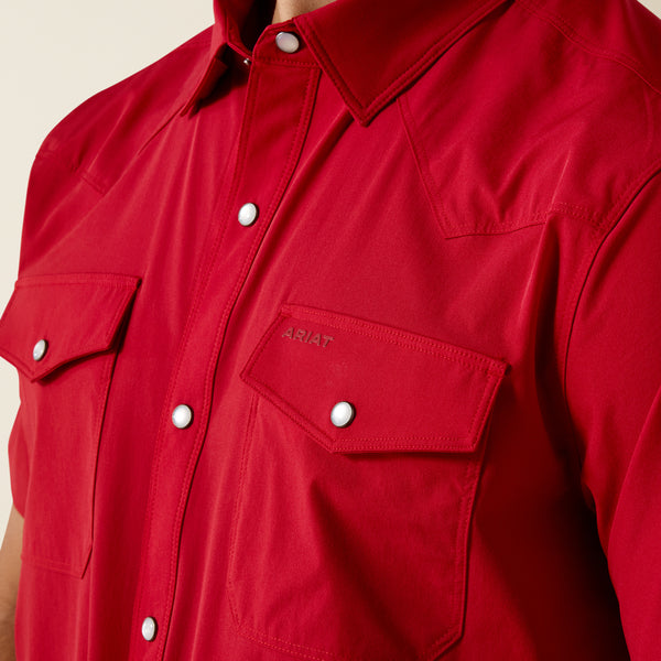 Ariat FrontierTough VentTEK Western Fitted Snap Shirt in Scarlet Sage