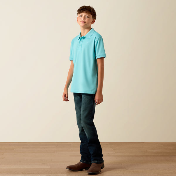 Ariat Youth AriatTEK Polo in Angel Blue