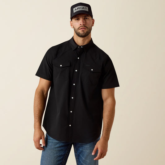 Ariat FrontierTough VentTEK Western Fitted Snap Shirt in Black