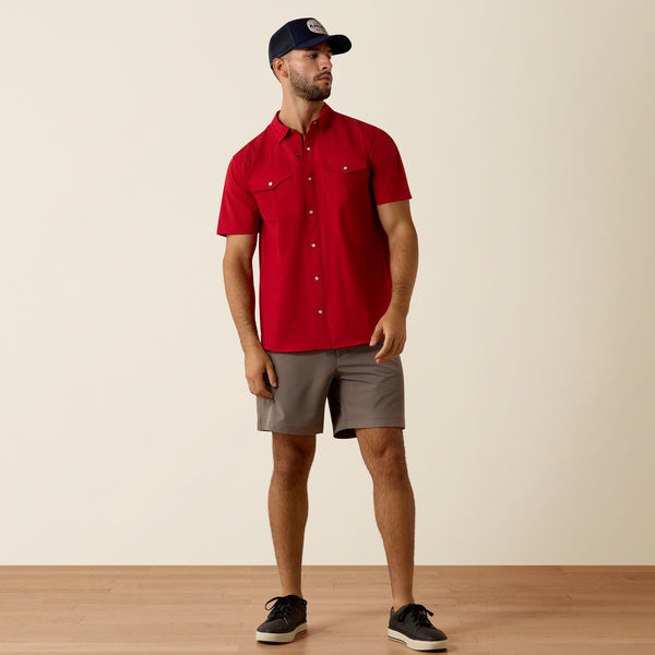 Ariat FrontierTough VentTEK Western Fitted Snap Shirt in Scarlet Sage