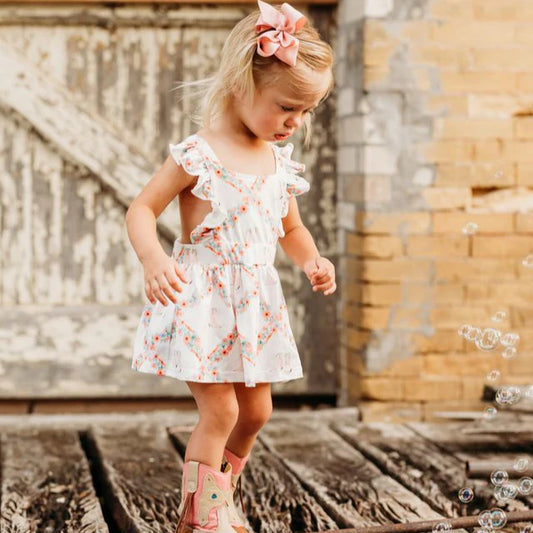 Shea Baby Floral Boot Cross Romper