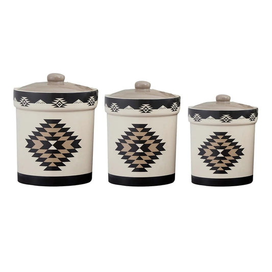 Paseo Road by HiEnd Accents Chalet Aztec 3 Piece Ceramic Canister Set