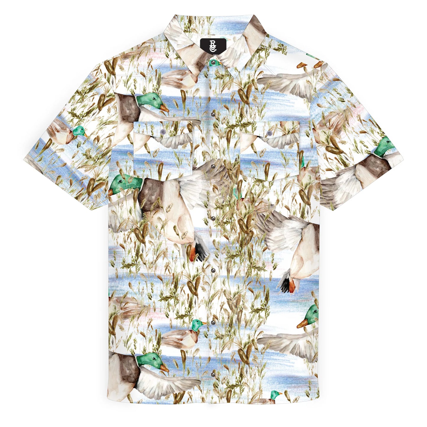 Raised By Coyotes Men's Mallard Duck Pearl Snap Shirt