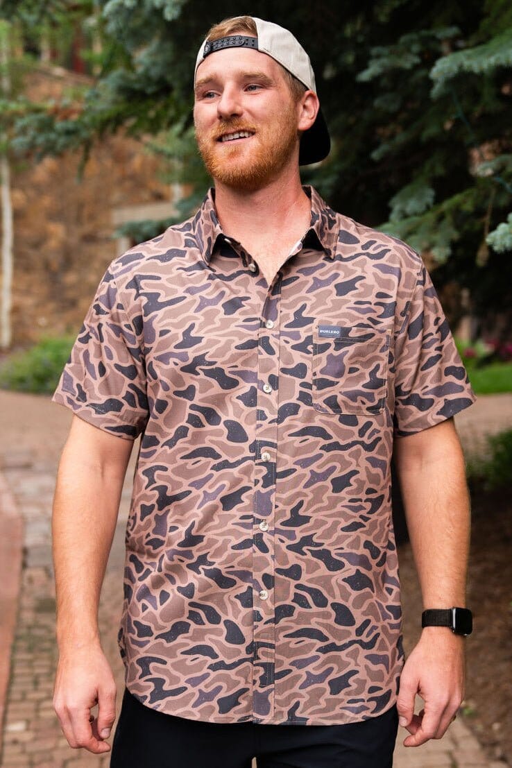 Burlebo Performance Button Up Gauge Camo Shirt