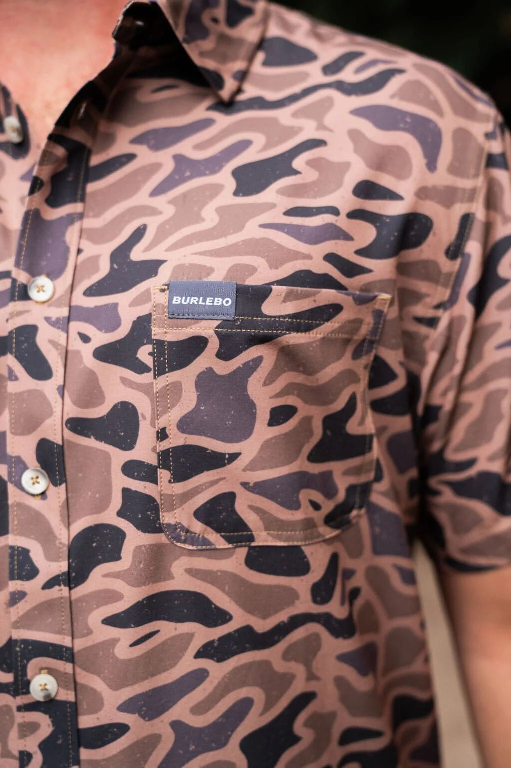 Burlebo Performance Button Up Gauge Camo Shirt