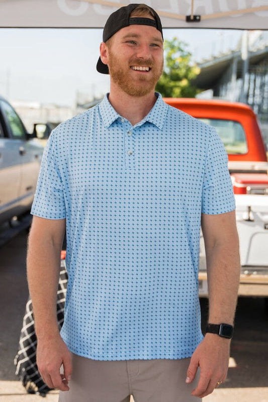 Burlebo Performance Polo in Texas Light Blue