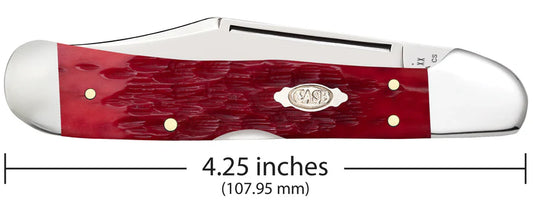 Case Peach Seed Jig Dark Red Bone Carbon Steel CopperLock