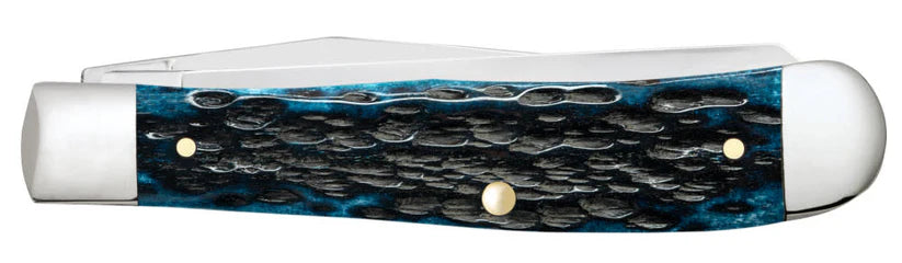 Case Pocket Worn Peach Seed Jig Mediterranean Blue Bone Trapper