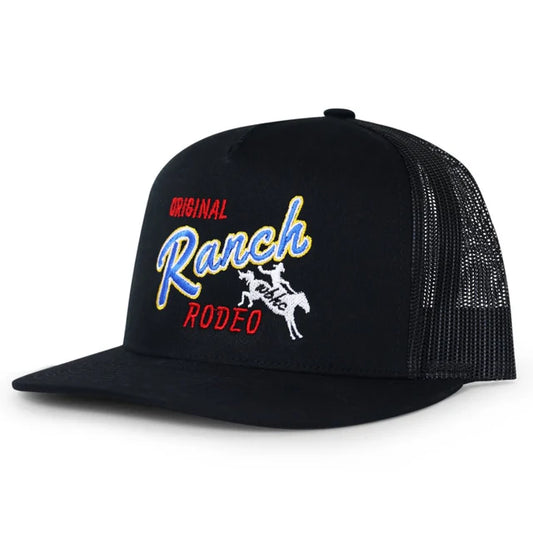 Whiskey Bent Hat Co. Ranch Rodeo Black Trucker Hat