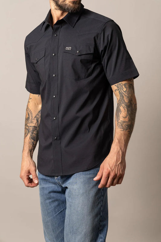 Kimes Rio Short Sleeve Dress Shirt in Black