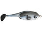 Fishing lure with a gray detailed design on a white background