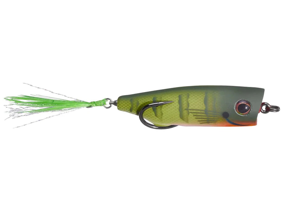 Fishing lure with a gradient color pattern on a white background