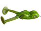 Green frog-shaped fishing lure on a white background