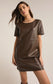 Z Supply Dark Chocolate London Faux Leather Dress