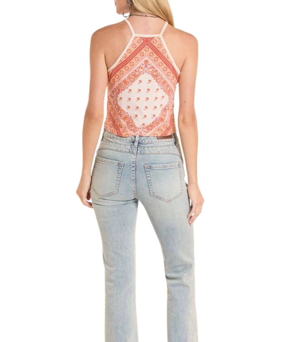 Rock & Roll Bandana Tank Top in Orange