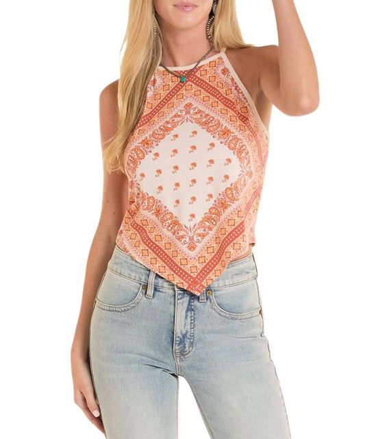 Rock & Roll Bandana Tank Top in Orange