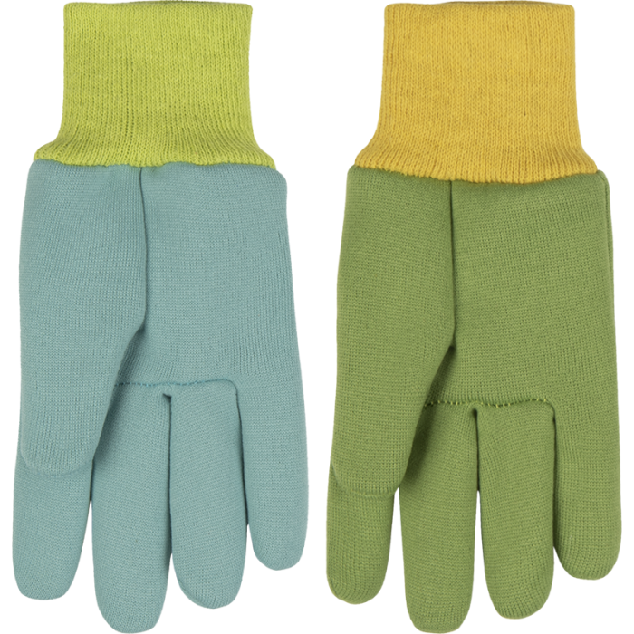 Kinco Kids' Farm Friends™ 8 oz Jersey Gloves Blue/ Green