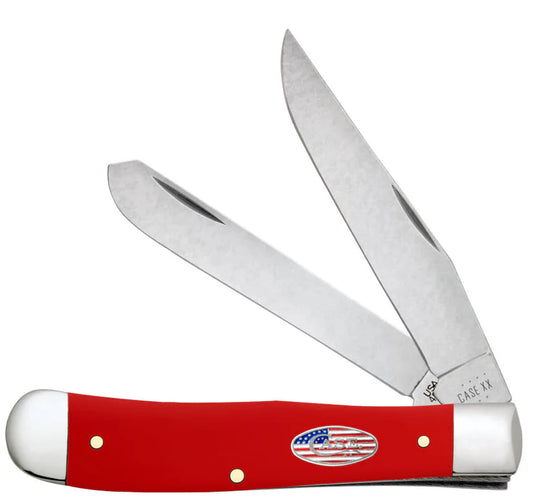 Case American Workman Smooth Red Synthetic Carbon Steel Trapper