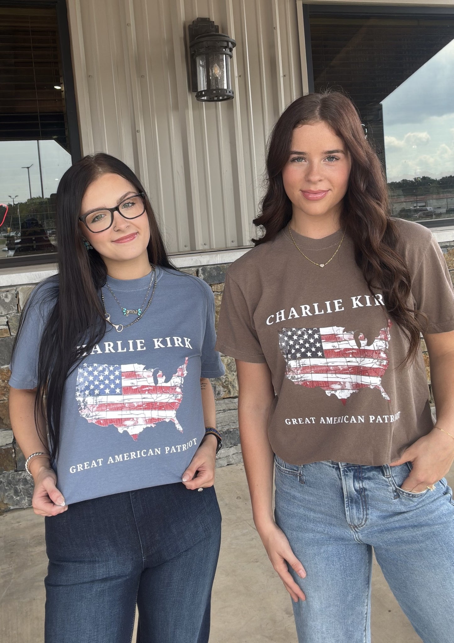 Blue Charlie Kirk Graphic Tee