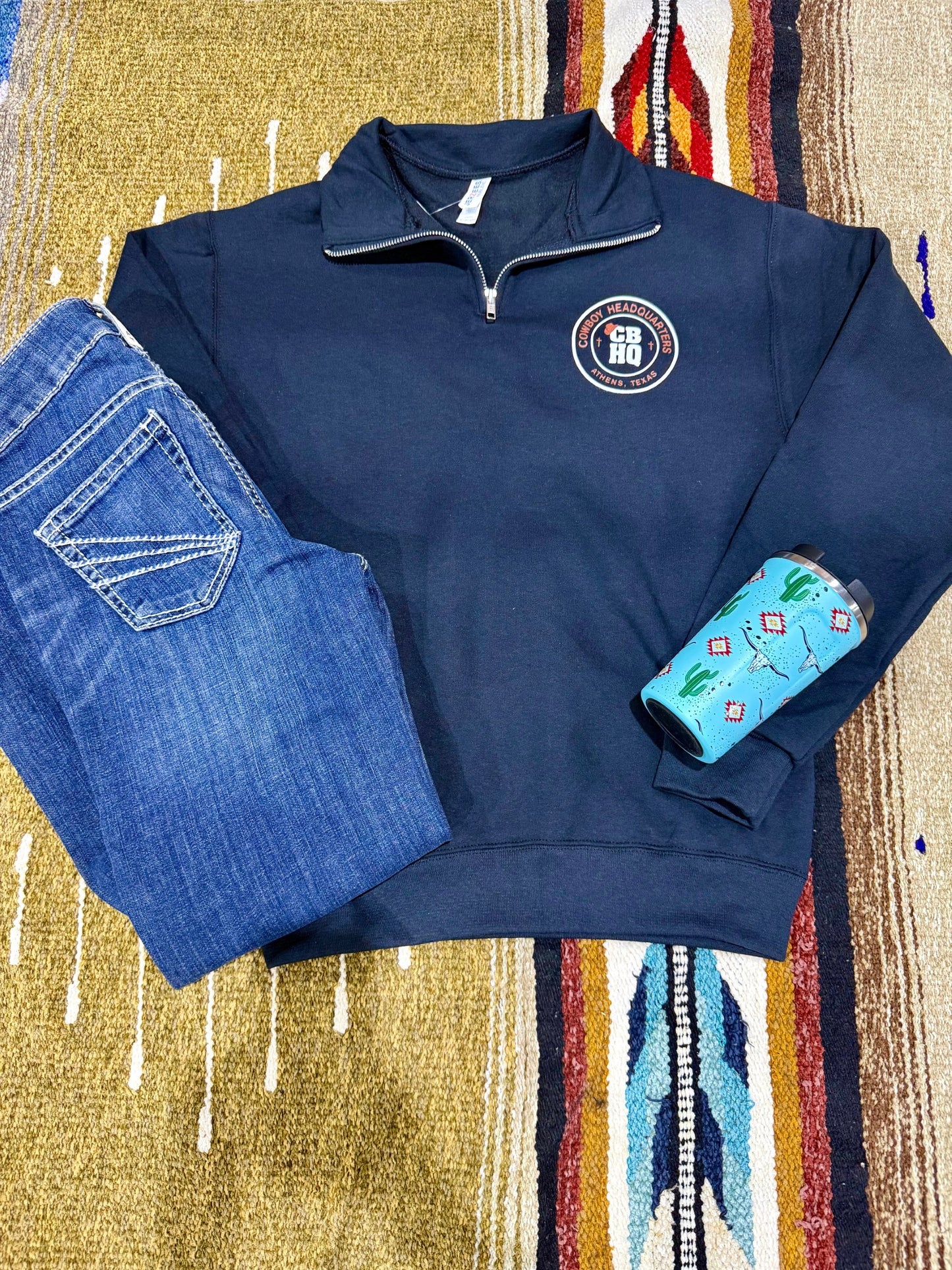 CBHQ 1/4 Zip Sweatshirt in Black