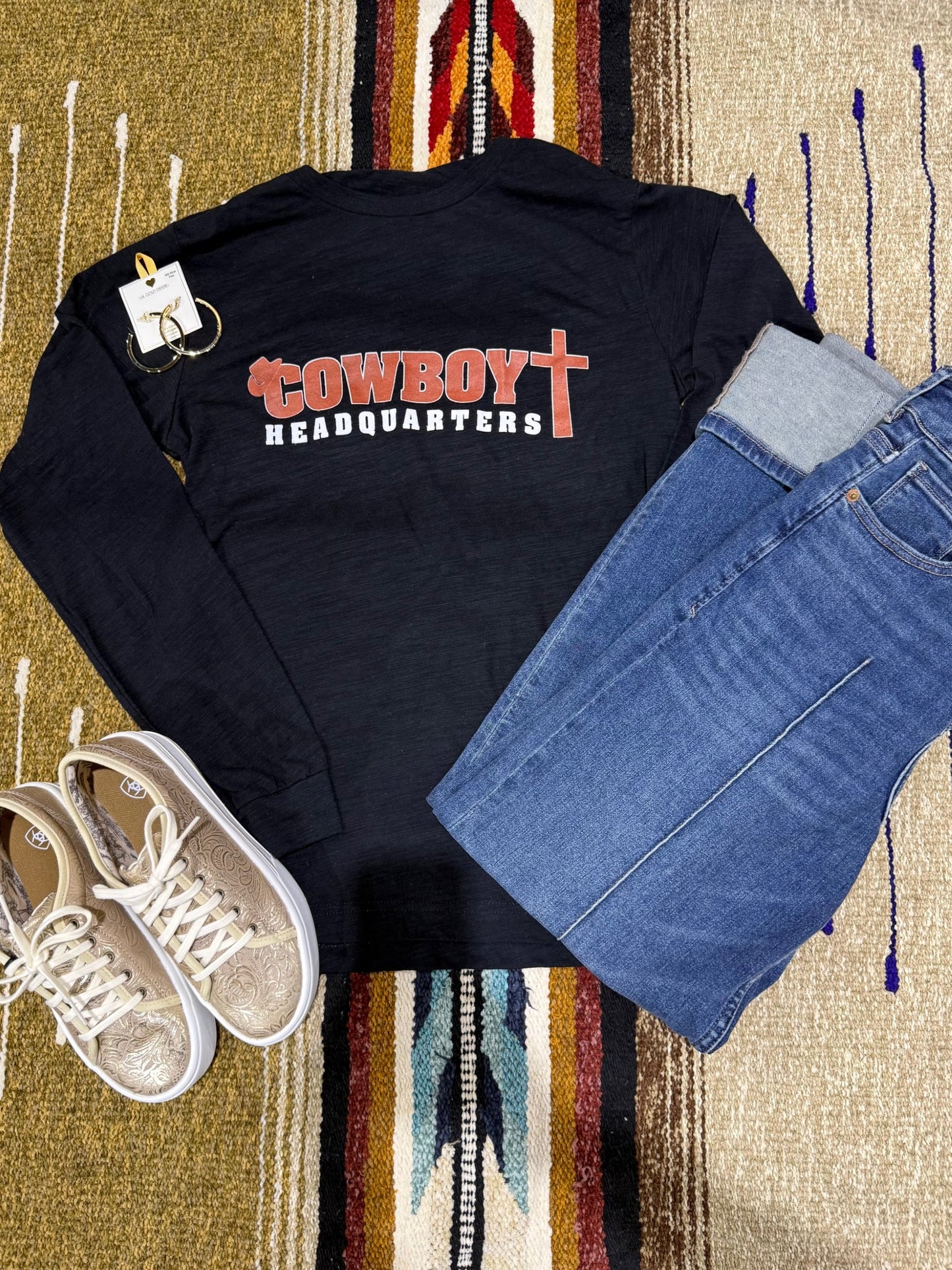 Long-Sleeve CBHQ Tee in Black