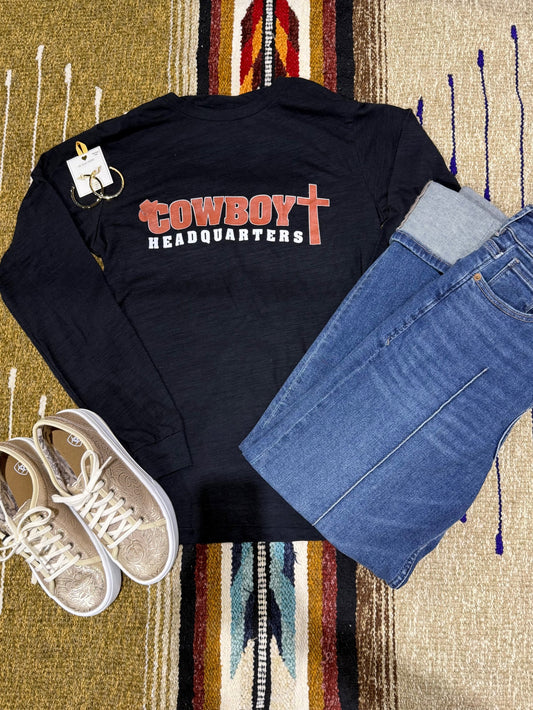 Long-Sleeve CBHQ Tee in Black