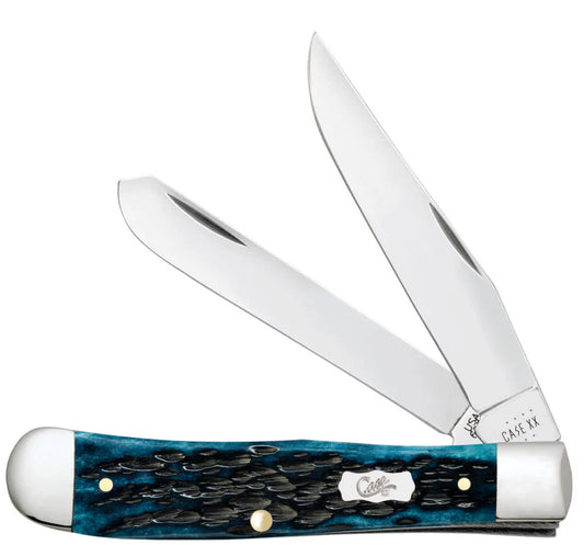 Case Pocket Worn Peach Seed Jig Mediterranean Blue Bone Trapper