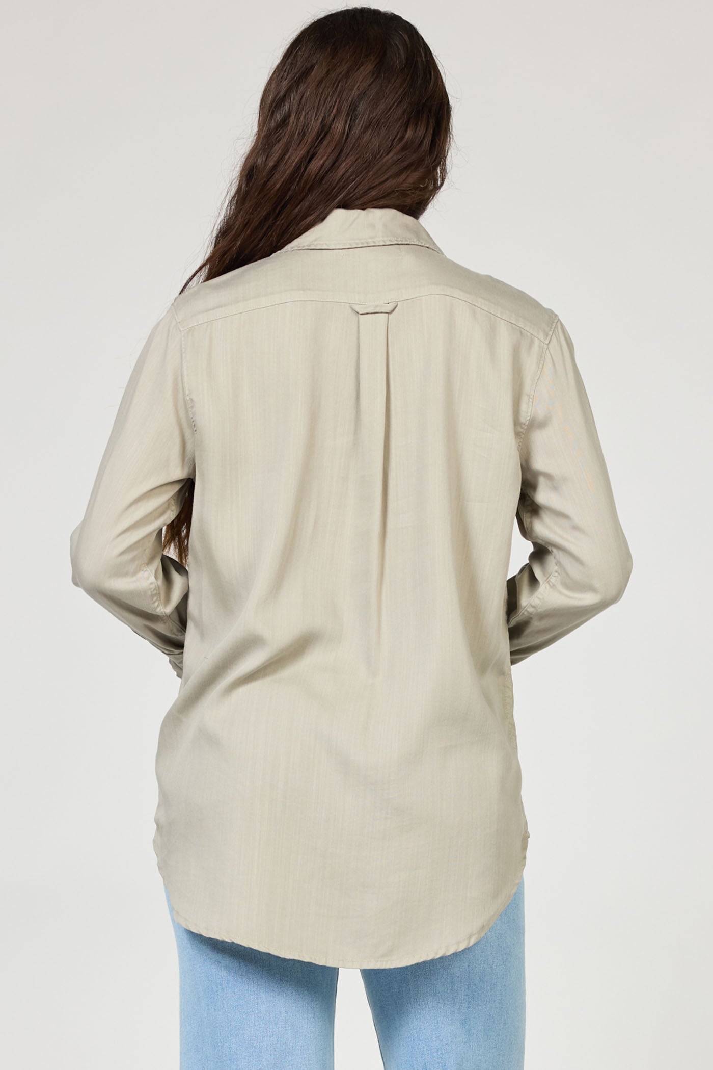 Dear John Galina Tencel Shirt in Abbey Stone
